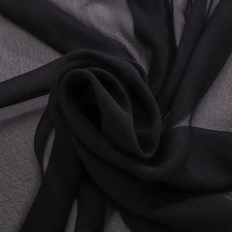 Solid Color Light Blue Ecofriendly Polyester Lurex Silk Crinkle Georgette Fabric Shimmer