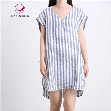 Colored Yarn Dyed Loose Women Dress
