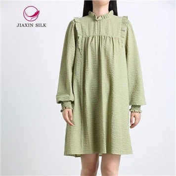 Long Sleeves Short Dress With Stringy Selvedge
