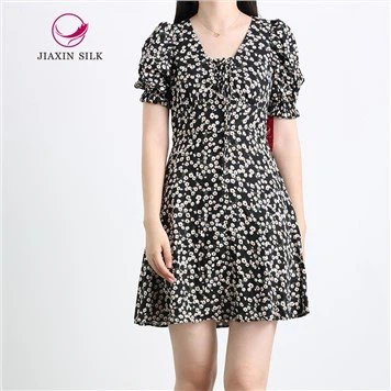 Small Floral Printed Women Short Dress