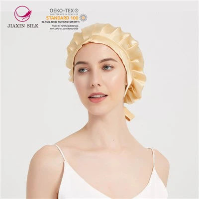 100% Mulberry Silk Sleep Cap With Ribbon