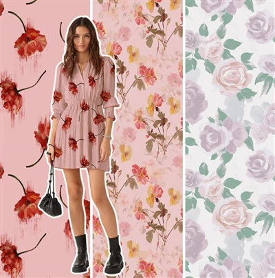 Fairytale Florals Light Romantic Original Print Designs